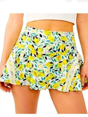 Free People Movement NWOT Lemon Leaf Print Flared Skort Sz M